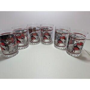 Complete Set of 6 1997 Phillips 66 Tom Osborne Milestone Victories Glasses 250th